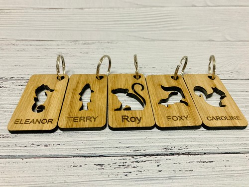 Animal personalised keyrings - personalised,