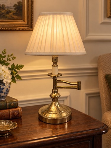 Vintage brass swing arm table - vintage,
