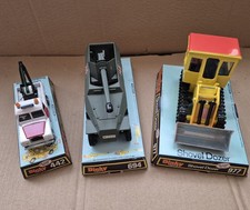 Vintage Dinky Toys No. 694 Tank Destroyer,  442 land  rover , 977 shovel dozer 