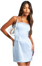 Boohoo Size 10 Pale Blue Satin