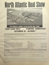 North Atlantic Boat Show Stamford CT In-The-Water Yachts Vintage Print Ad 1972