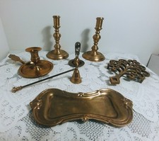 Vtg Large Brass Lot ~Pair