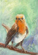Robin Original Oil Painting
