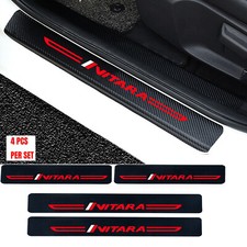 For Suzuki Vitara Accessories Door Sill Protector Scuff Plate Sticker (red) 4Pcs