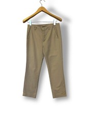 Zara chino straight leg trousers capri length beige size 38