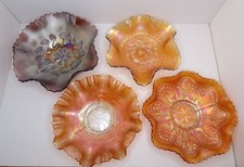 4x Carnival Glass Bowls