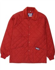 SLAM Mens Quilted Jacket UK 36 Small Burgundy Nylon CW04