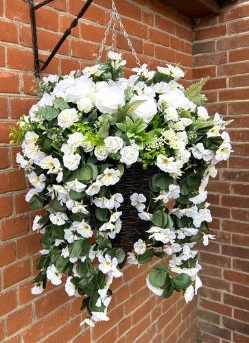 Hanging basket faux ivory - basket,