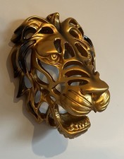 Gold Lion Head Wall Sculpture