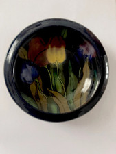 c.1928-30 ROYAL STANLEY WARE  Jacobean Tulips Small Bowl 6.5” Ceramic VGC Navy B