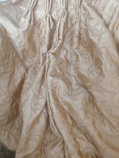 Fabulous Bespoke Huge embroidered satin Long &Wide Gold Curtains~Mtm~Beautiful~