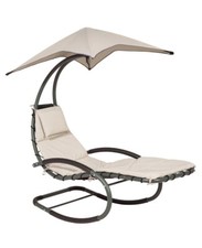 Garden Metal Rocking Helicopter Lounger Chair. Sun Shade. LEDs Bluetooth speaker