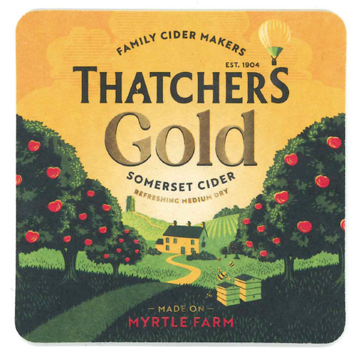 Thatchers gold beer mat - thatchers,