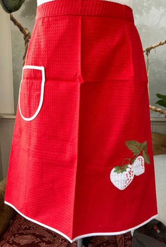 Frette cotton apron - new, red