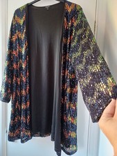 JD WILLIAMS Ss 20 22  ZIG ZAG  SEQUIN KIMONO JACKET NEW  COCKTAIL PARTY CRUISE 