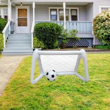 Kids Soccer Goal Game Toy Set Inflatable Foldable Soccer Training Mini Net and