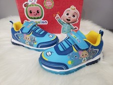 NEW SIZE 10 EASY ON/OFF CoComelon Light Up Athletic Tennis Shoes Sneaker Toddler