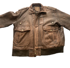 Petroff Ltd Edition 600 Genuine Leather Flying Jacket Brown Mens Size Large RARE