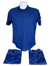 3 x Ex Police Blue Wicking Moisture T-Shirts PCSO Uniform Officer Film Theatre