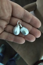 Large real grey baroque drop