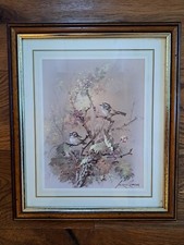 Andres Orpinas Return Of Spring Two Birds Framed Matted Signed Art Print. 
