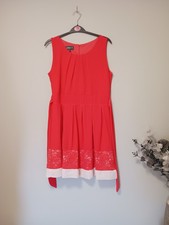 Cute Vivid Coral Contrast Hem