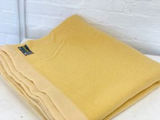Vintage wool blanket yellow - wool, /