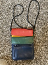 Tula Leather Multi Pocket Travel Organiser Bag Vintage Black Colour rare 1980