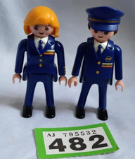 Playmobil airport /plane crew 2 x figures  (combined postage available) 482