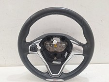 2017 FORD FIESTA Mk7 3 Spoke Leather With Controls Black Steering Wheel 2068462