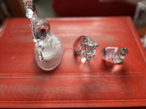 Glass animal ornaments - glass,