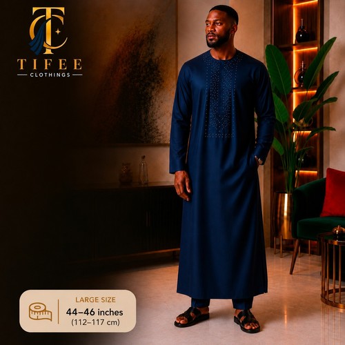 Luxury men navy blue - luxury, jalabiya