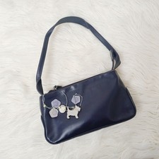 radley deep purple smooth leather small mini shoulder hand bag charms 90s Y2K