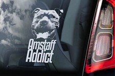 Amstaff addict car sticker - amstaff,