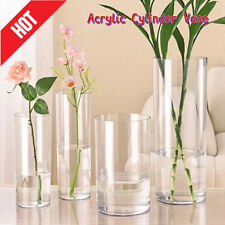 Clear Flower Vase Acrylic Cylinder Flower Vase Durable Wedding Party Home Decors
