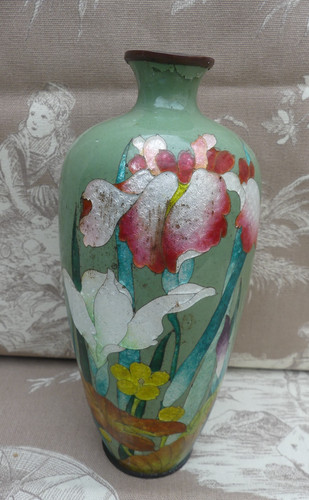 Japan vase cloisonne enamel - japan,