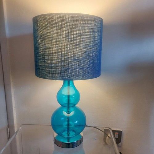 Funky retro blue table - table, lamp