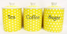 Yellow Dots Tea Coffee Sugar