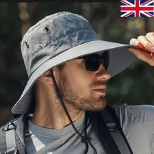 Mens Sun Hat Wide Brim Waterproof UV Protection Safari Bucket Fishing Hiking NEW