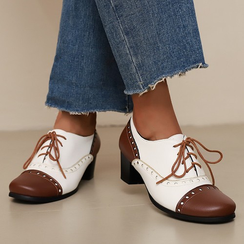 Women wing tip patchwork - women's,