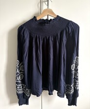 Per Una Navy Blue Embroidered