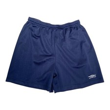 UMBRO Vintage 80s/90s England Football Shorts L 36 Blue Shiny Nylon Glanz Soccer