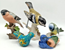 VINTAGE JOB LOT BIRD FIGURINES. CERAMIC POTTERY. GLAZED. BISQUE