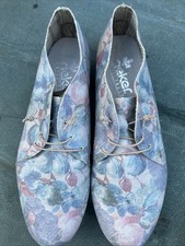 Ladies Rieker Lace-up Effect Slip On Floral Pattern Flat Shoes Size 41EU 6.5 UK