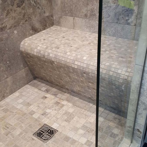 Tile shower tray - shower, bench
