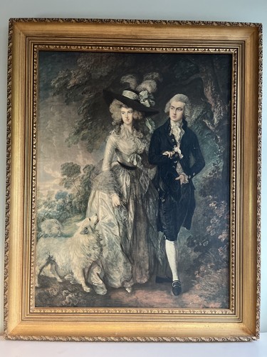 Vtg gold gilded frame painting - gold,