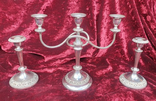 Silver plated candle - candle, holders