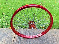 NOS RED ANODISED 20 x 1.75 FRONT WHEEL,BMX,OLD SCHOOL,SPENCER RIM,PELISSIER HUB