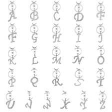 Rhinestone Alphabet Initial Letter A-Z Key Chain Key Ring Bag Charm Accessories