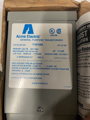 Acme electric transformer - acme,
